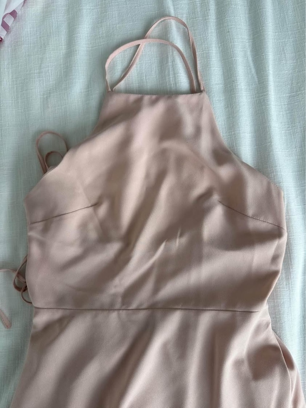Women’s Halter Neck Slip Dress - Blush Pink